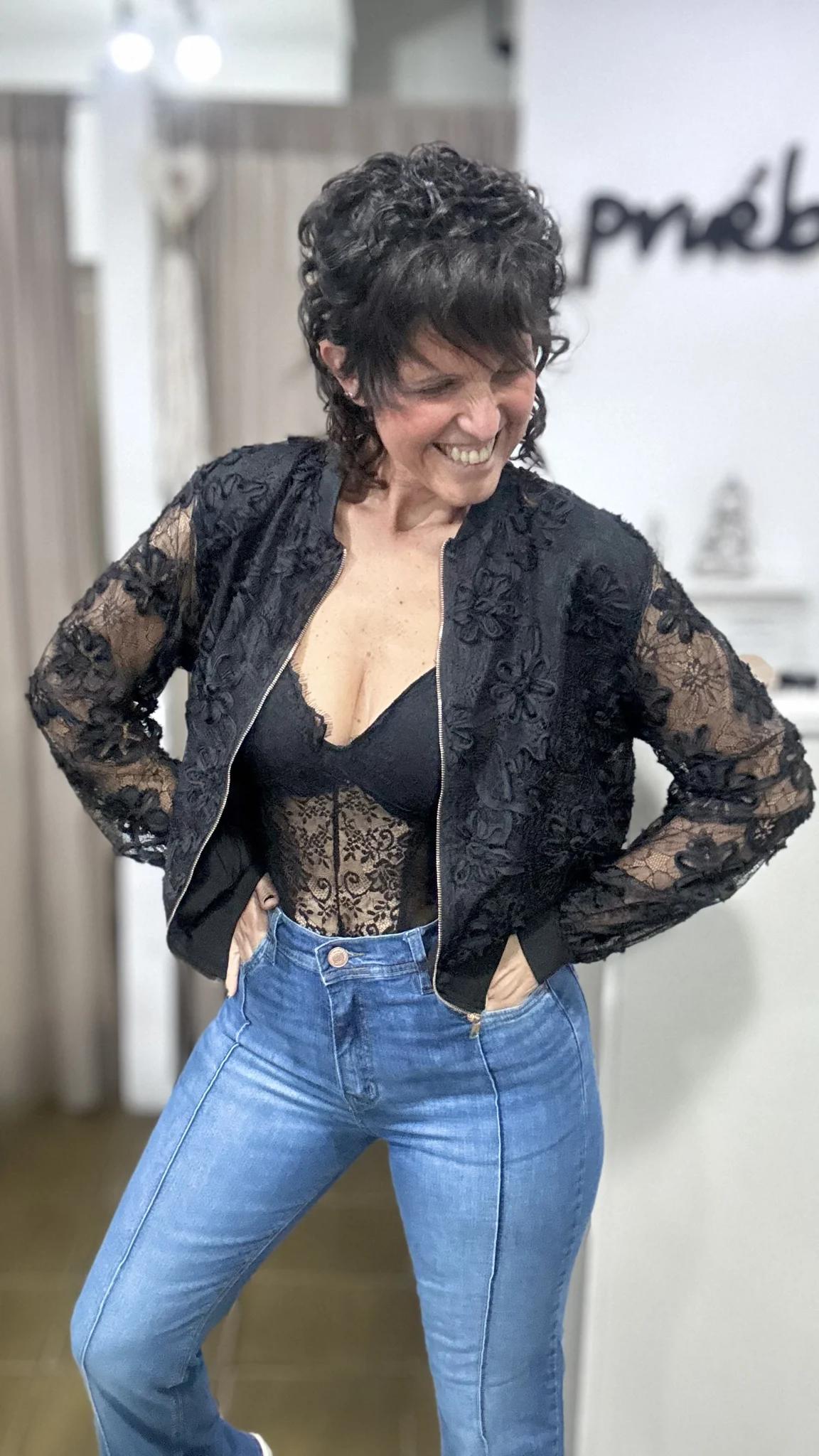 Campera bombera encaje