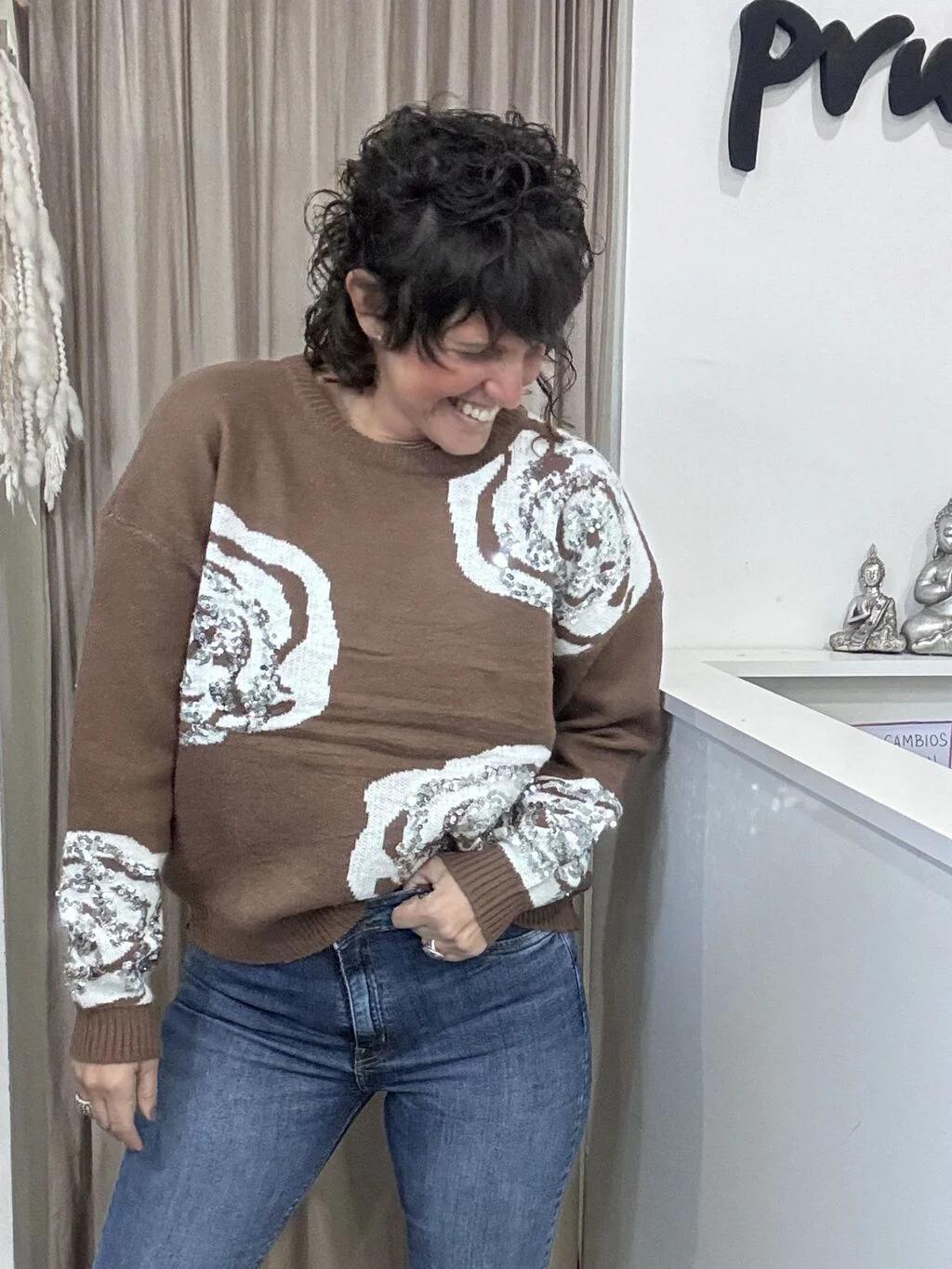 Sweater Choco Flores