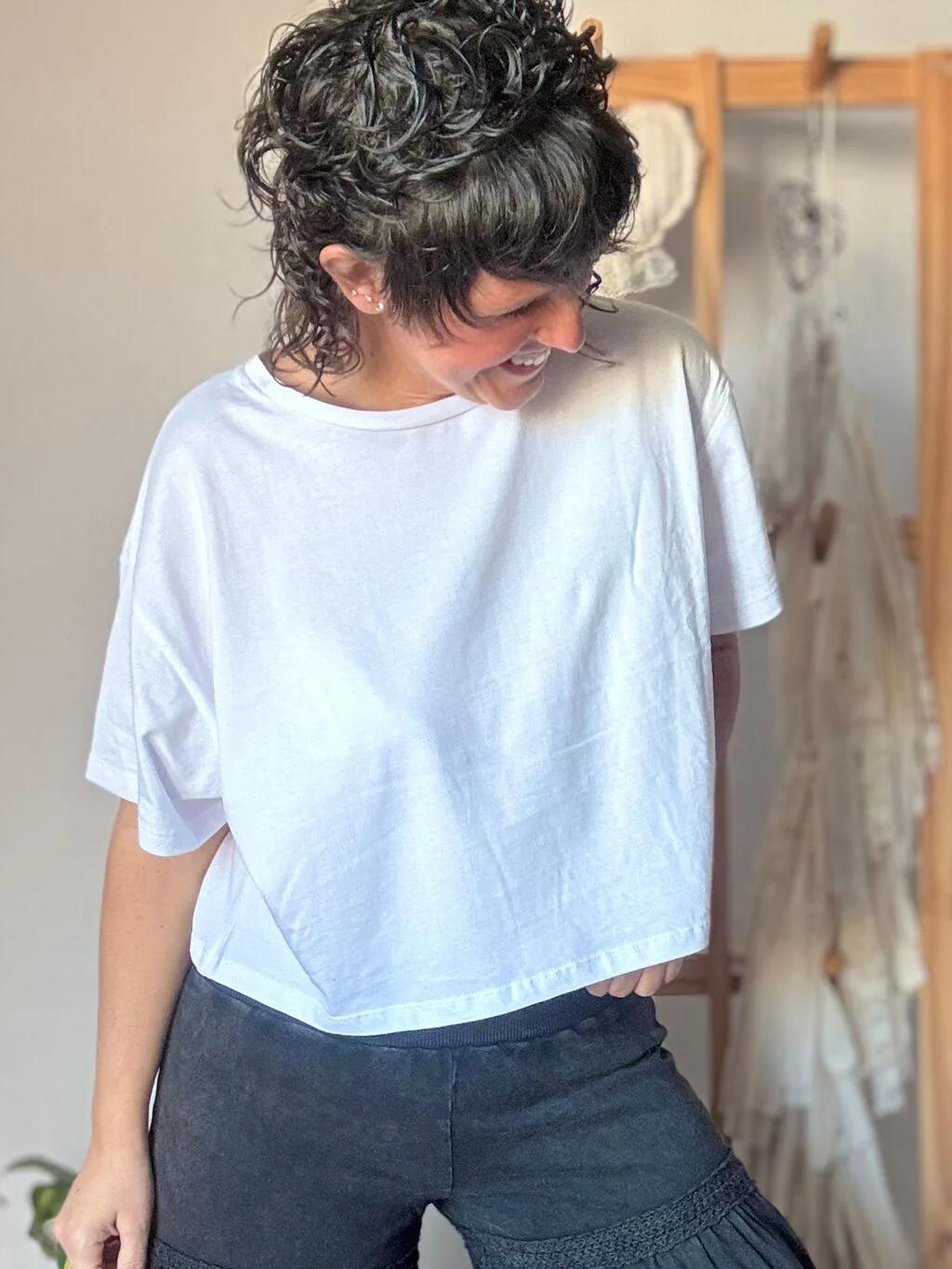 Remera Corte Cuadrado Blanca ST MARIE