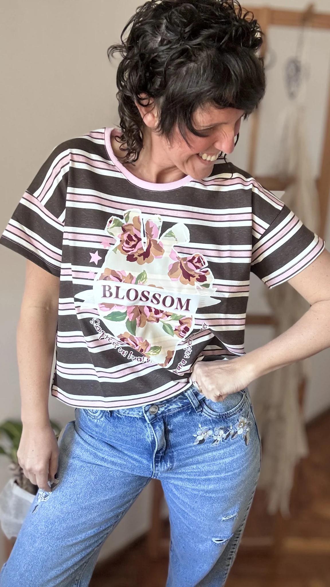 Reme rayas flores corazón